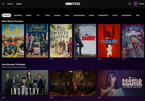 hbo max new website